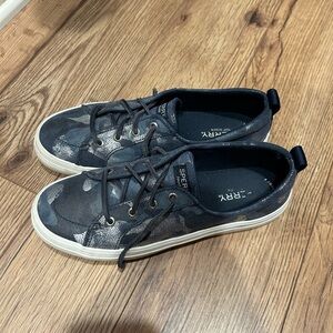 Navy camo sperry shoes